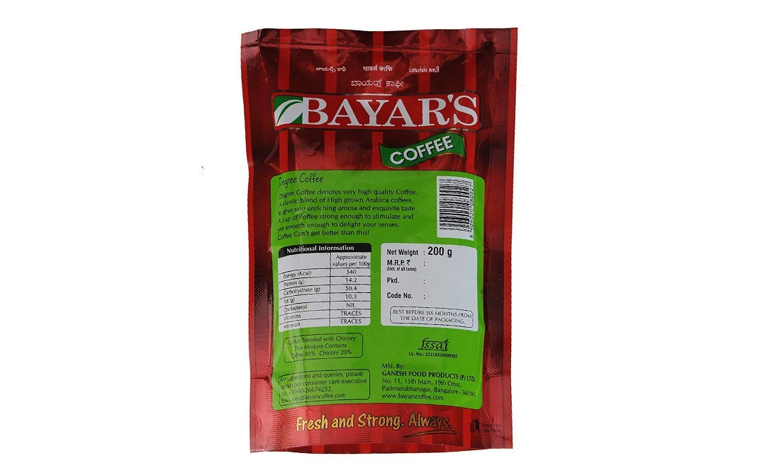 Bayars Coffee Eighty Degree Coffee   Pack  200 grams